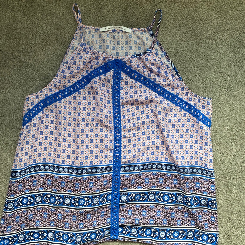 Orange and Blue Top with embroidery